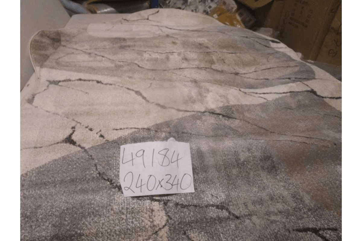 Carpet 240x340 Rio Soft Yarn Headset With Shrink Polyester 2,200 Grm / Sqm 224,000 Pnt/Sqm 12mm Pile Height Free Shape Hja26 Grey/Cream