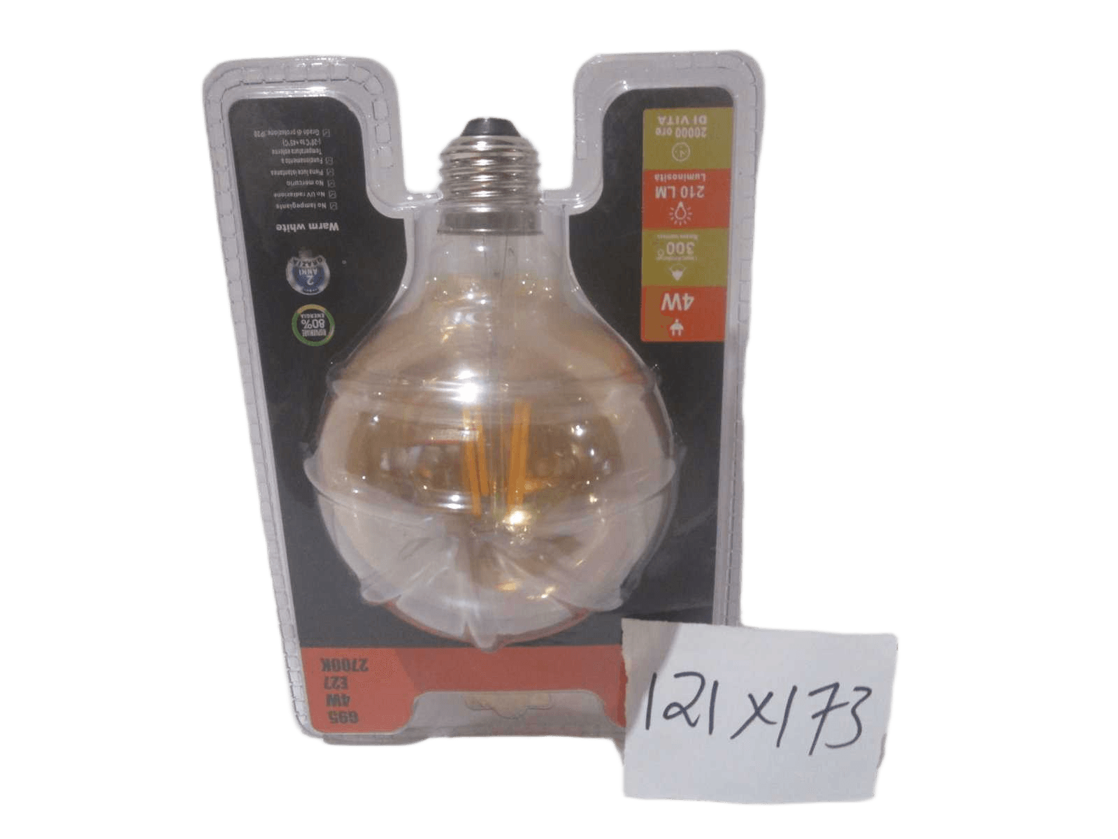 Light Deco Transparent Yellow 14*10cm / 4w 220v E27 Eglo Packing