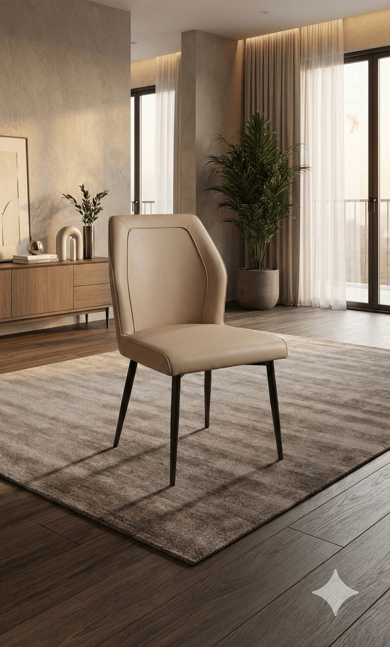 Dining Chair With Black Feet Pu X108 Taupe 59*48.5*89.5 1cl=