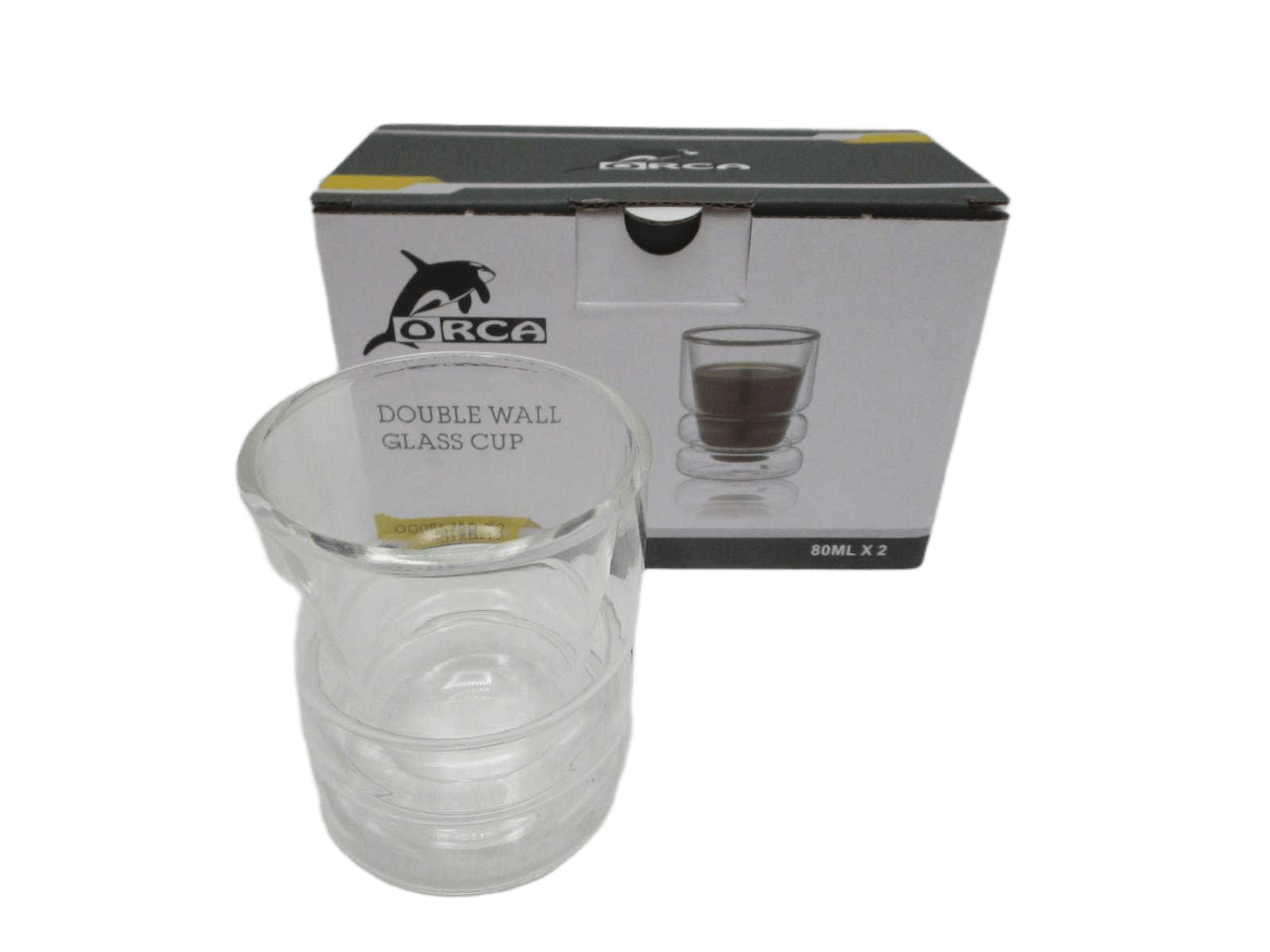 Set Of 2 Borosilicate Double Wall Glass Heat Resistant