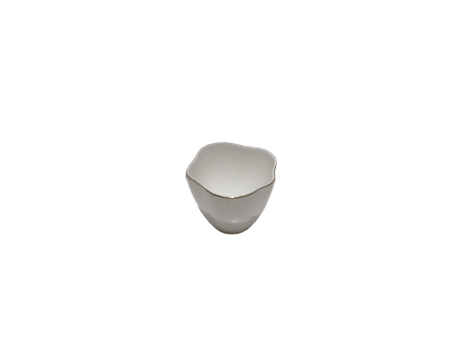 Cup 170ml Lotus Leaf Design With Gold Line 8.4x8.4x6.9