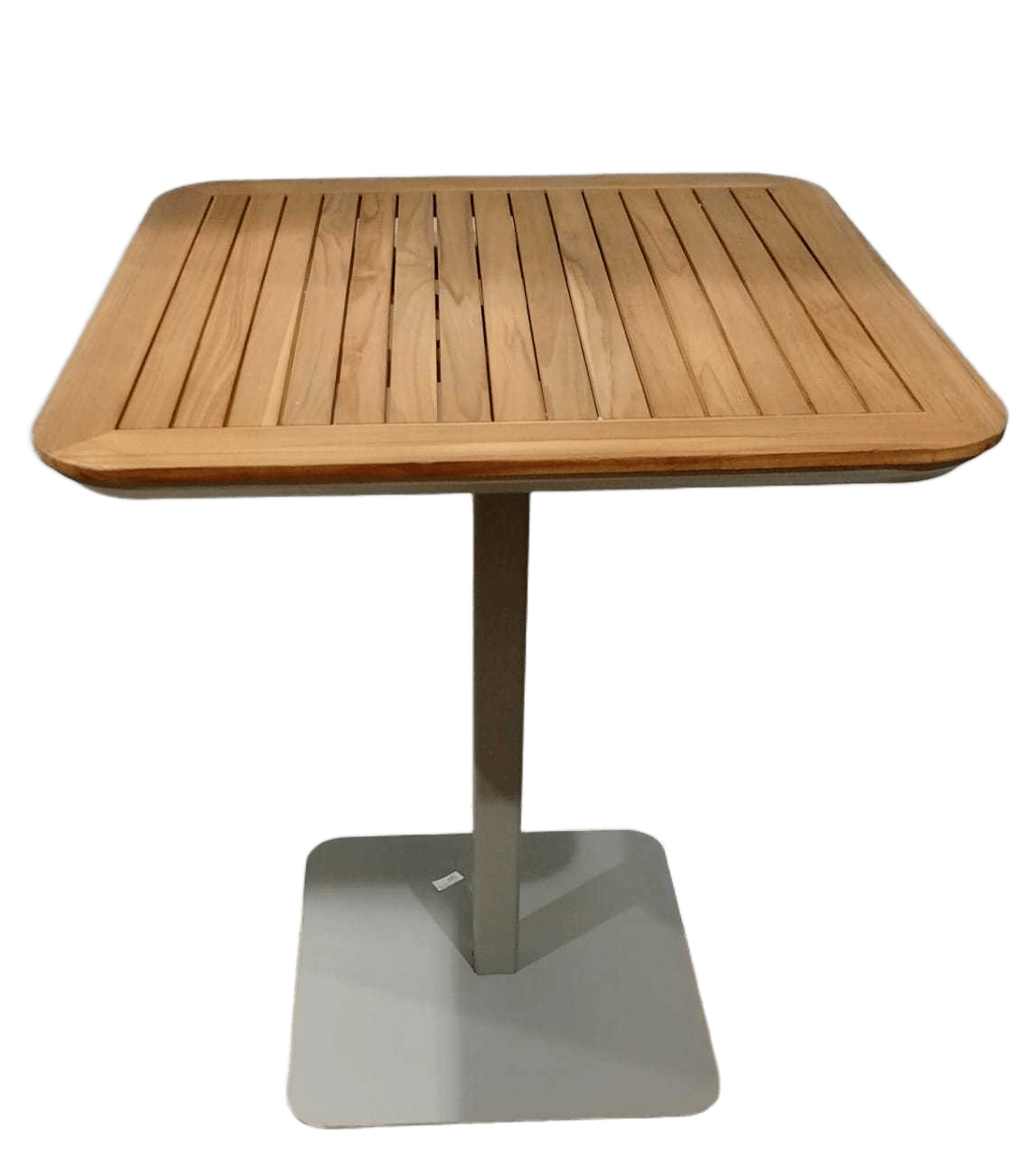 Bar Table Teak Woo Top + My-318 Taupe Aluminu Frame Teak Wood Top Table:80x80x100