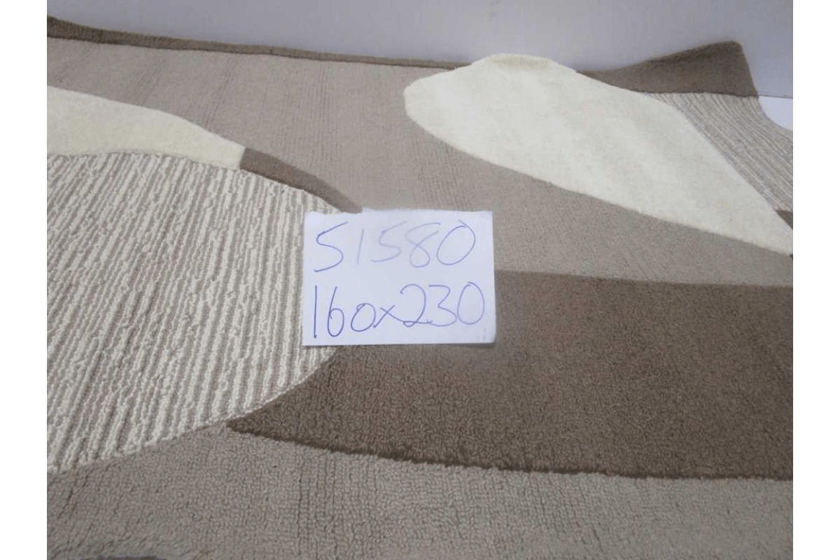 Carpet 100% Wool Handtufted Shaped 2300 Pile + 1000 Back Beige In Cut Wool All The Rest Loop Wool