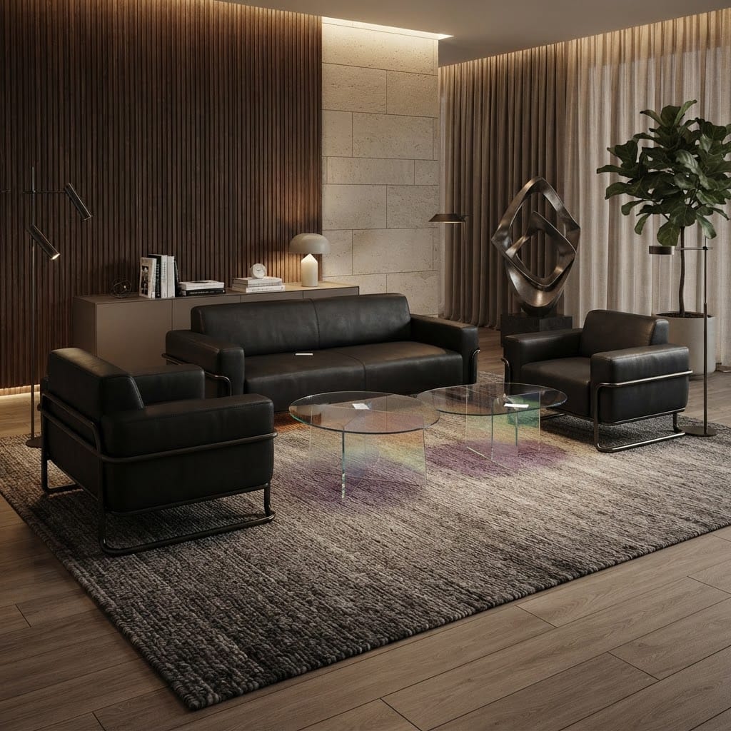 Office Sofa 3+1+1 /Black-Tq144-08