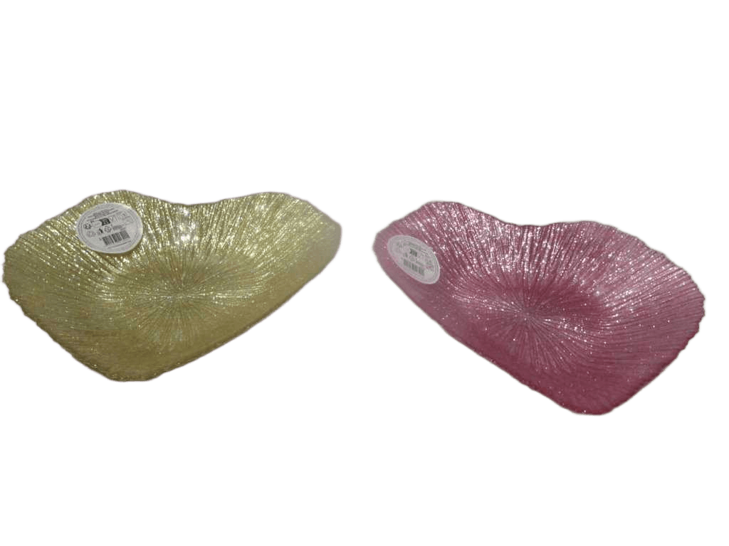 Plate Glass Heart 23cm 2ass Cl