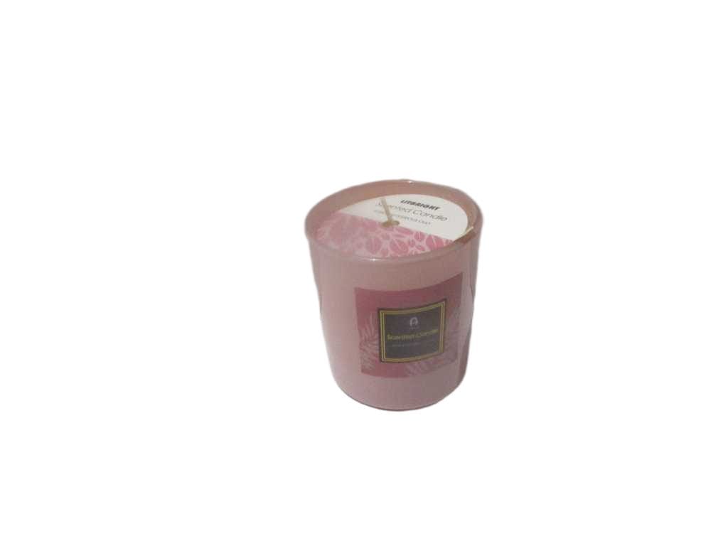 Scented Candle 3% Essential Oil 215g Wax Rose & Mysterious Oud Sticker+paper Card Inside The Cup Shining Outside Matt Indise 'pink Shining '73x80x90mm