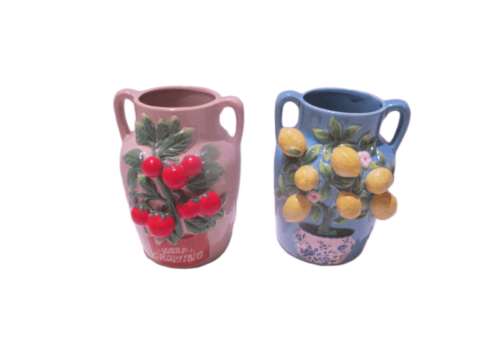 Vase Ceramic , Two Colors In One Carton Blue Sand Dolomite 20.8x18.7x26