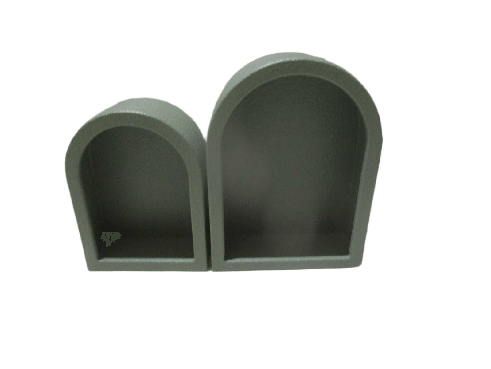 Shelf Set Of 2 Mdf Ciment Effect Green Big : 30x12x40 Cm / Small : 24x11x32