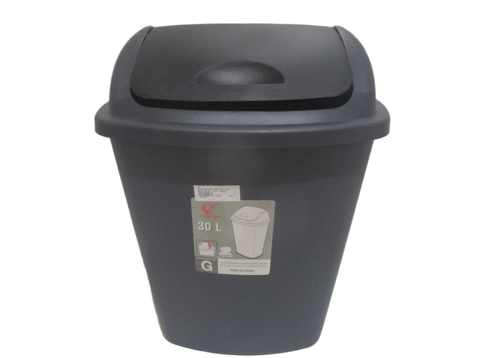 Dustbin Swing Top Trash Box Pp Grey Matt 25l 1cl=