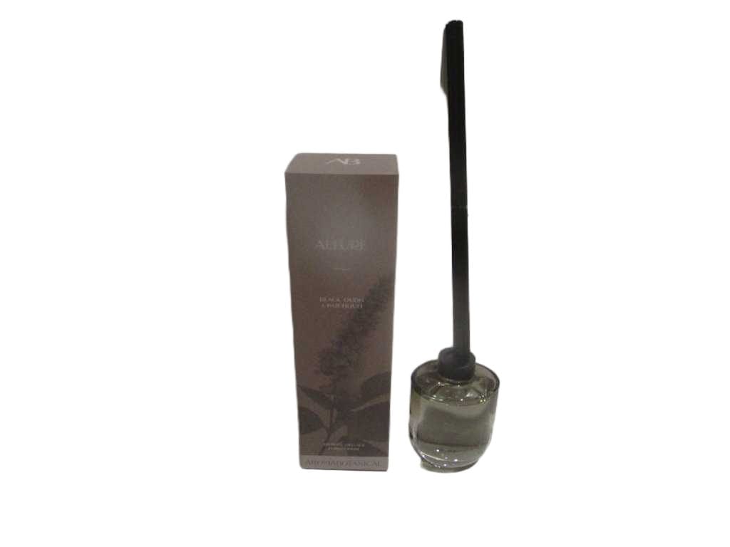 Diffuser Allure Patchouli Fragrance - 400ml Fragrance In Tempered Machine Made Glass Jar And 8 Black Cotton Sticks D0,35xh35cm - Packaging In Coloured Card Board Box 400g