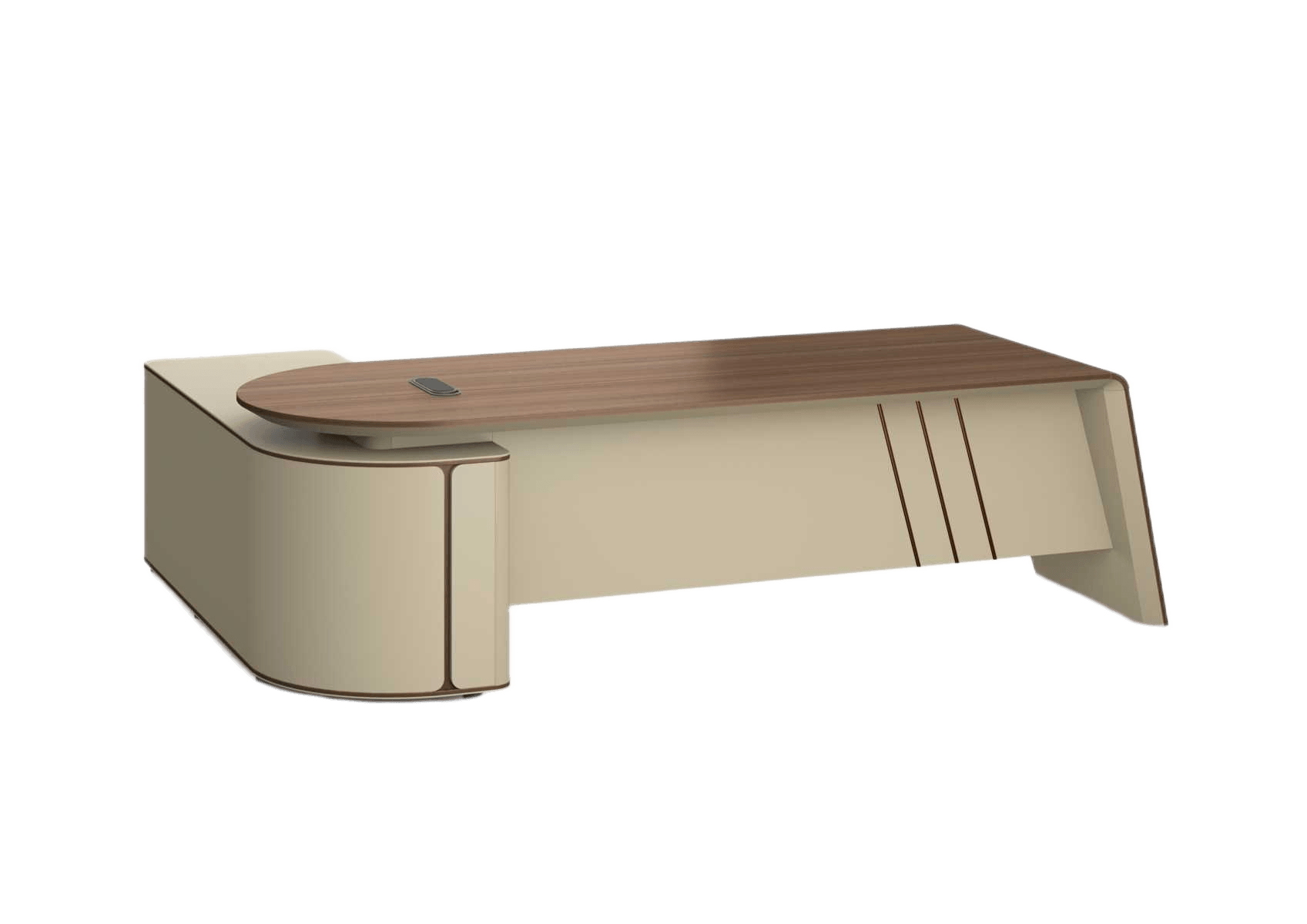 Executive Desk Da05 Australian Oak Db03 Ash Gray Melamine 2600*1850*750 Table Top:2400*950*50 Side Top:1800*600*640
