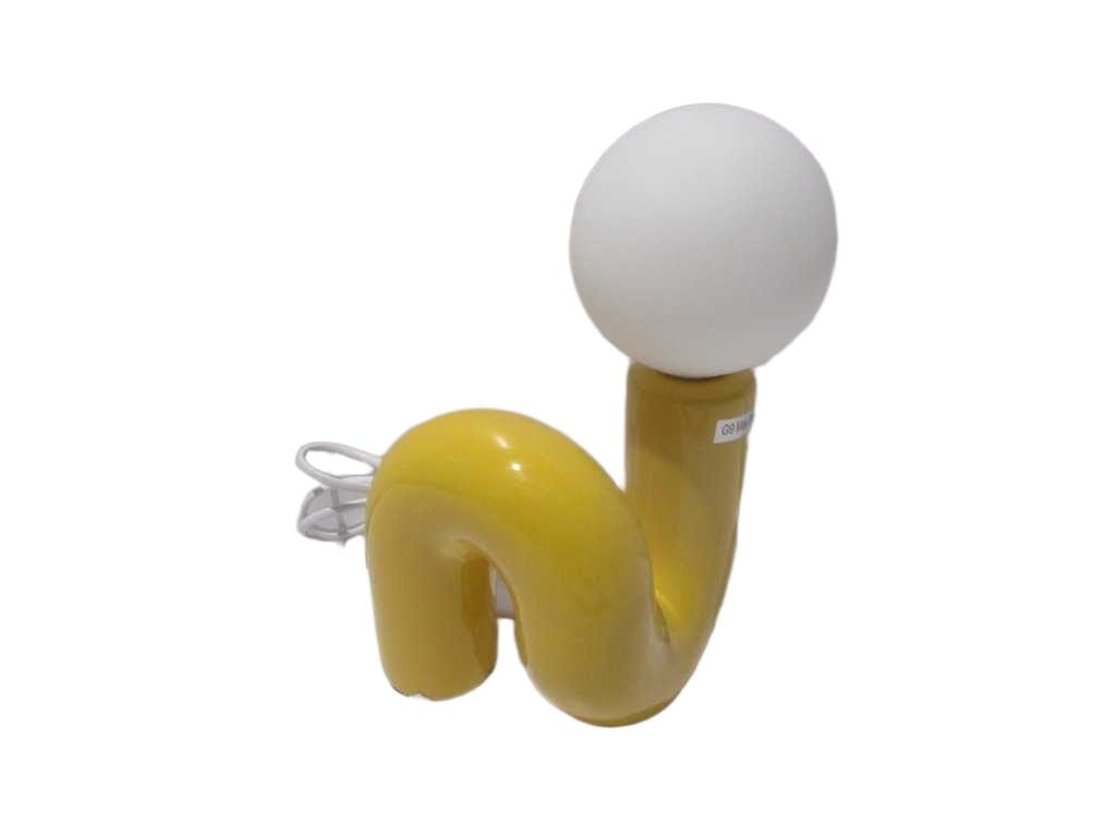 Table Lamp Ceramic With Round Bulb Base: 13,5*13,5*14 Cm Sh:10*10*9,5 Cm H: 23,5 Cm