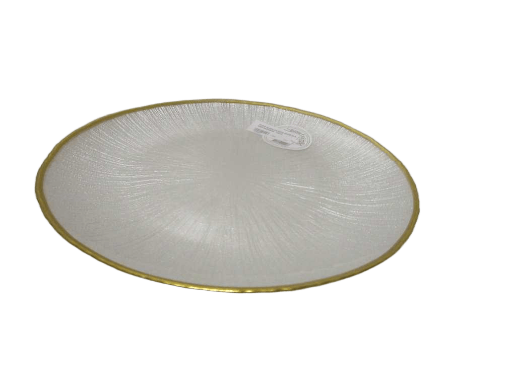 Plate Glass Dia 32cm White Clr