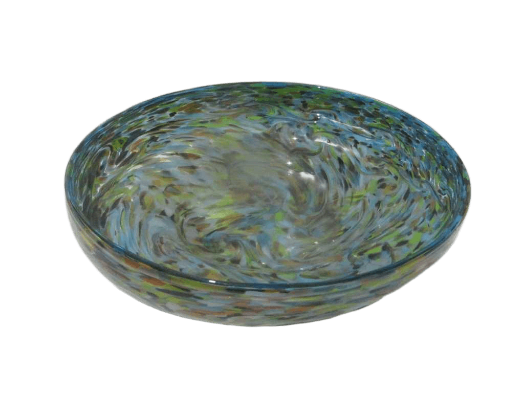 Plate Round Big Blow Glass 12,4 Kgs Multicolore Bleu 65x65x13 Cm