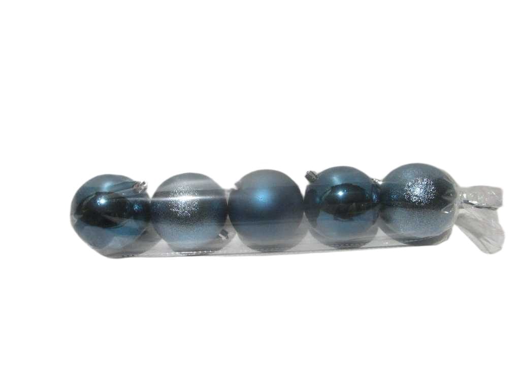 Ball Xmas Set 5x80mm Blue