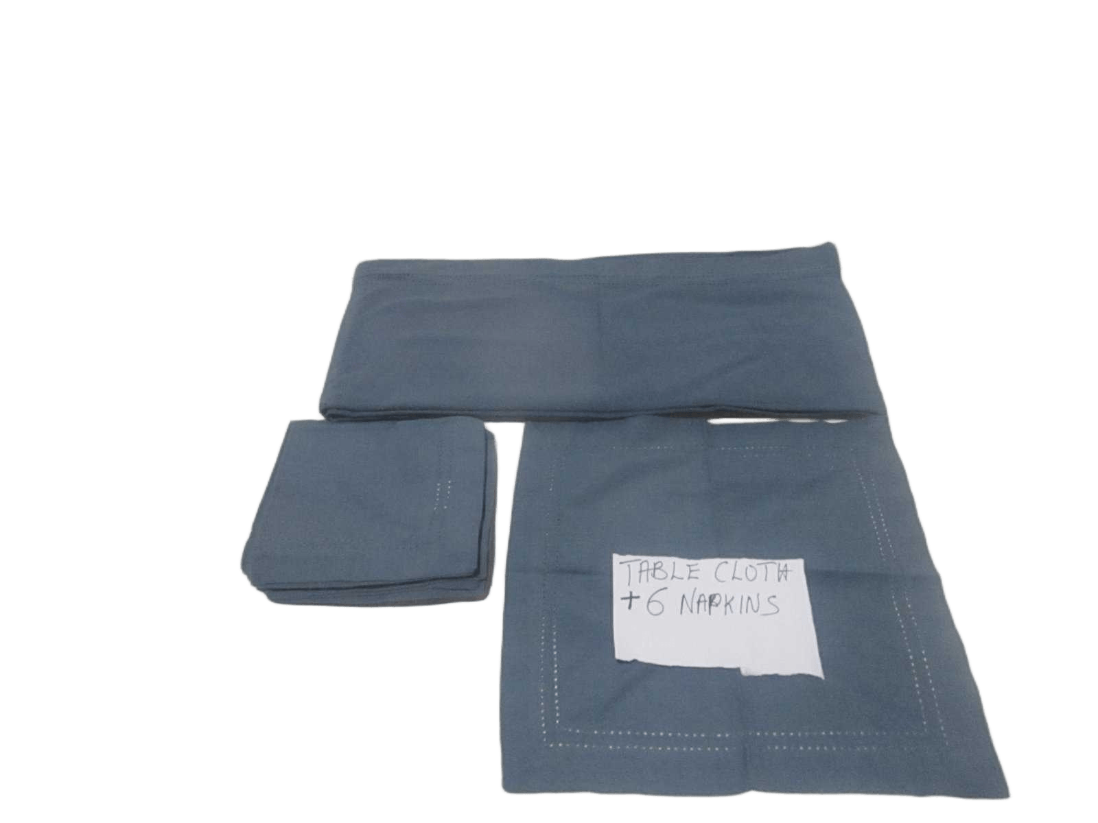 Table Cloth W 6 Napkin 100% Cotton 160 Gsm With Ribbon Insert Card And Polybag 250x150 Bl