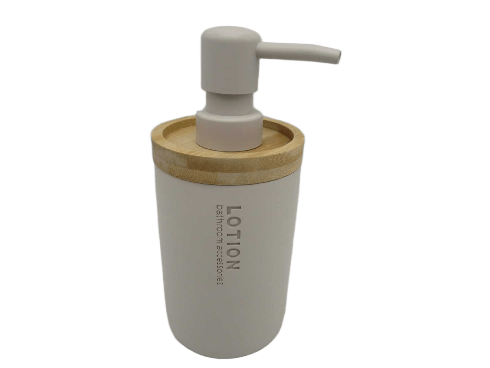 Soap Dispenser Polyresin 280 Ml - Beige/Bamboo