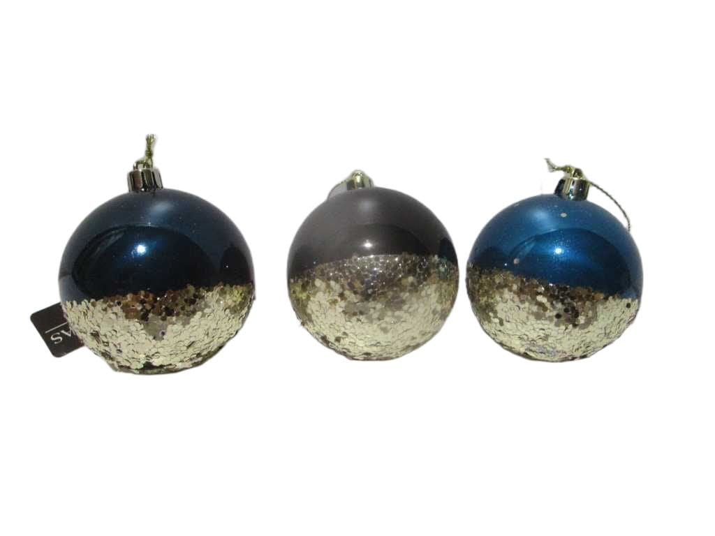 Ball Xmas 80mm Gold Glitter 3
