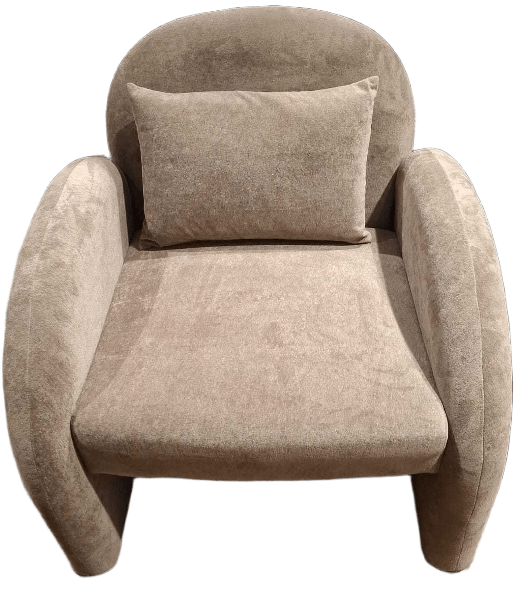 Armchair Fabric Beige Kd With Wood Frame + 1 Rectangular Pillow ( 227 Pcs In 1 Container ) A62627-6