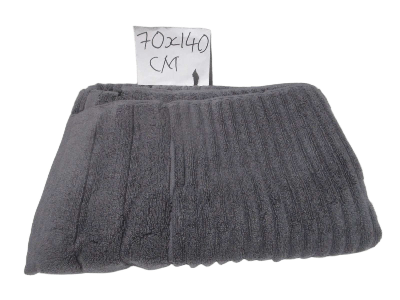 Towel Verna - Plain Dyed Dobby Terry - Zero Twist Cotton Yarn - Narrow Ribbed Pattern - 500 Gsm - Single Ply