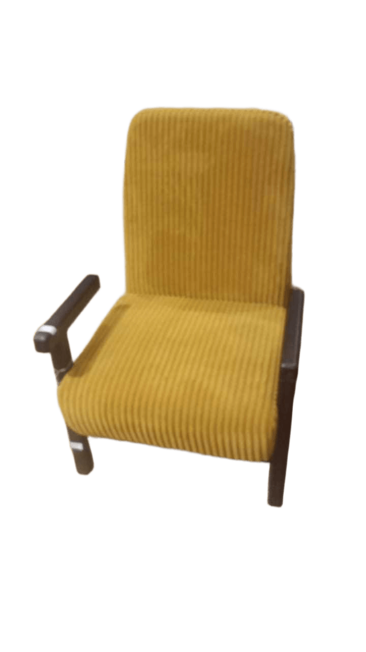 Leisure Chair Xs155-7 Yellow Wooden Frame+fabric+sponge+solid Wood Leg 65.5x85x81cm