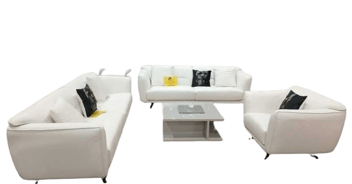 Sofa Set 4+3+1 4 Cushions 4s: 270x90x80cm 3s: 230x90x80cm 1s: 110x90x80cm Massif White Magnum