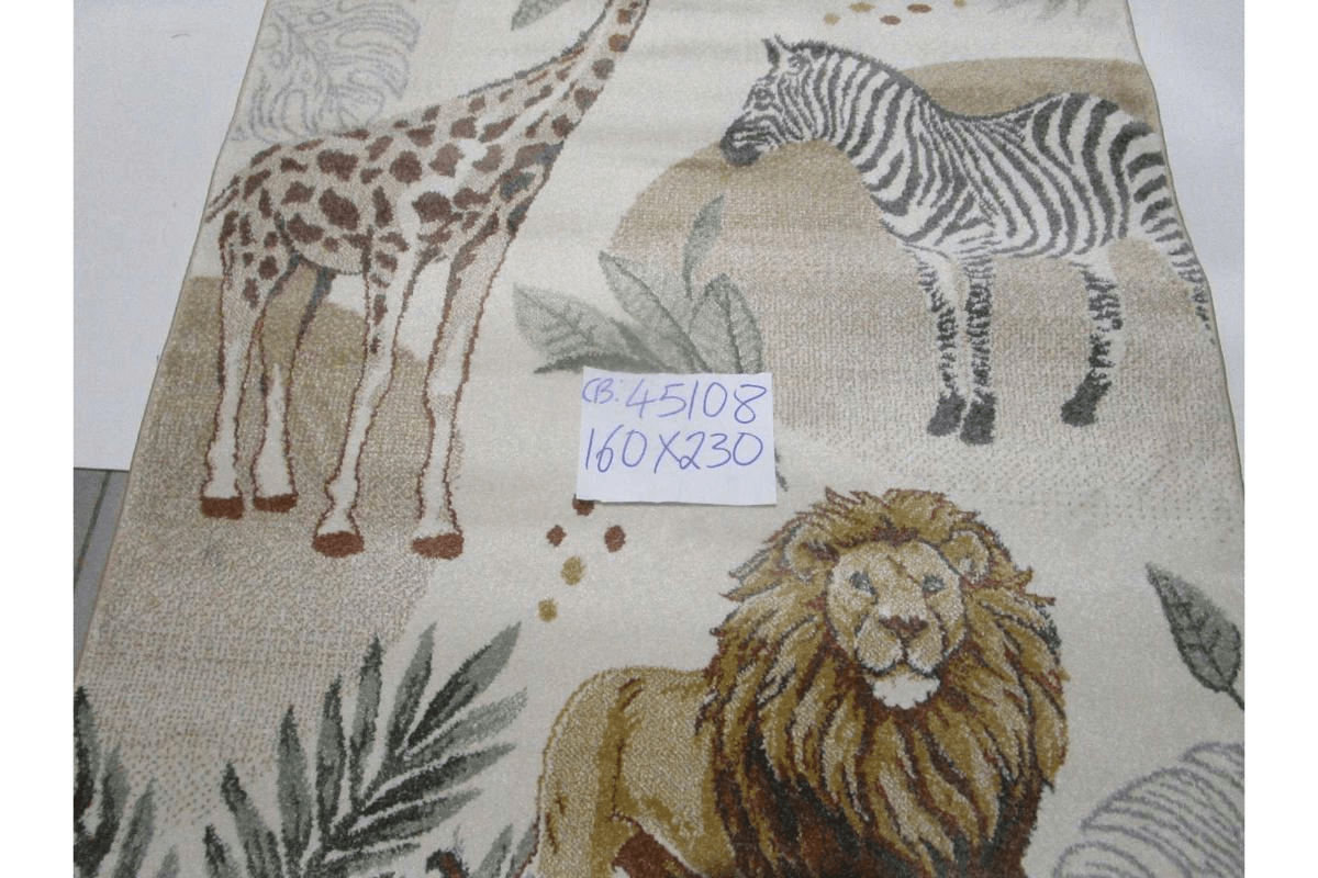 Carpet Cream Kids Aura V77 - 243.200 Points 10mm Pile Height Pp + Headset Hand Carved 2.200g/Sqm Pp Frize 160x230 Cm