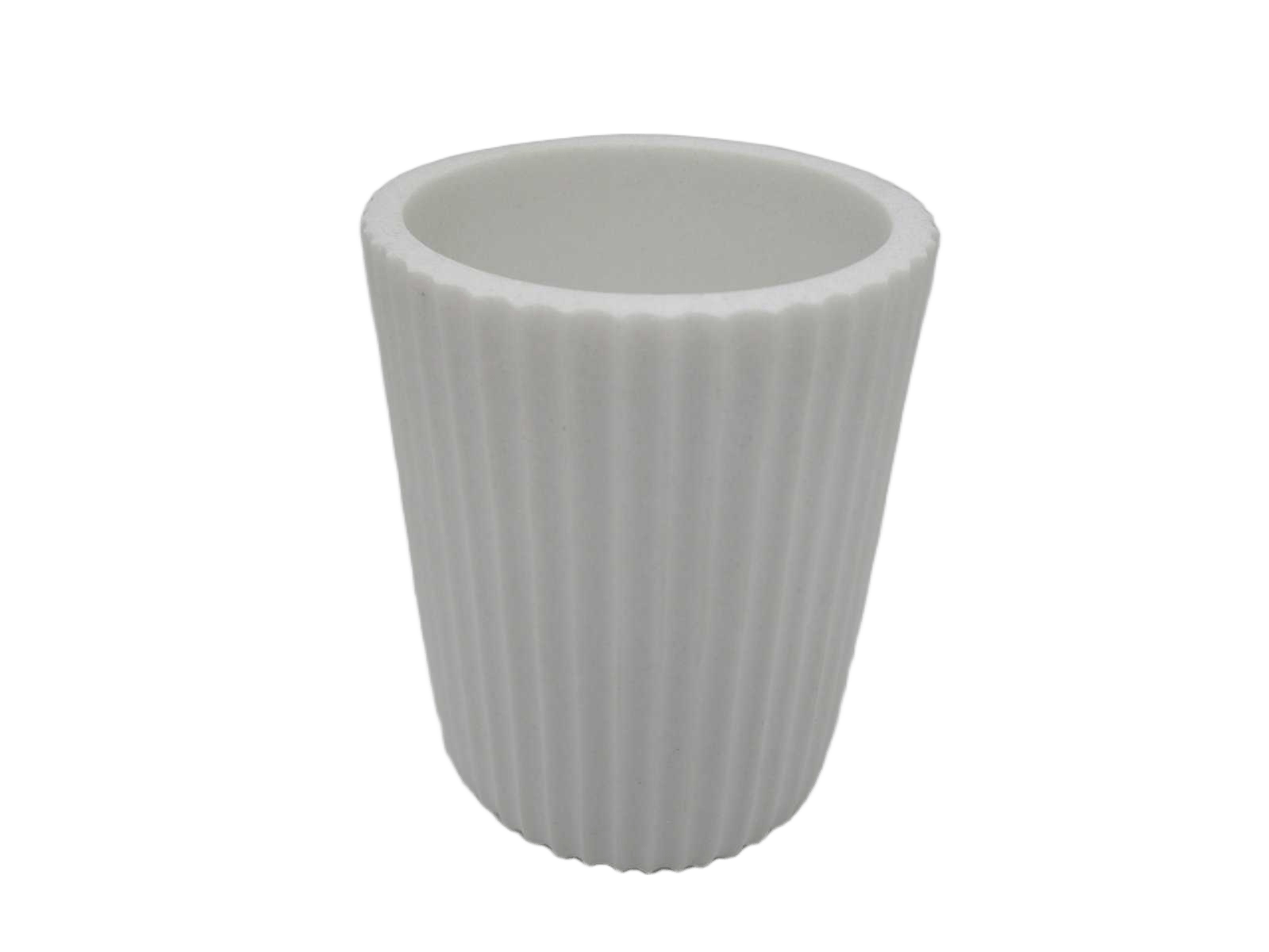 Cup Rounded Streak Polyresin - White