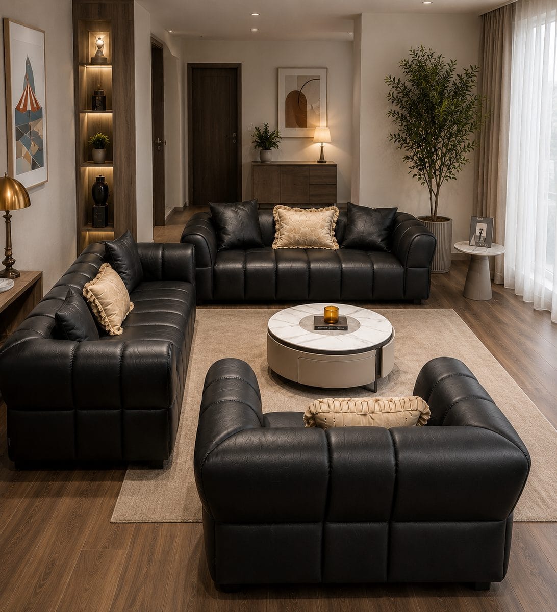 Sofa Set 4+3+1 4 Cushions 4s: 275x100x69cm 3s: 245x100x69cm 1s: 155x100x69cm Granada Ebony Regnum