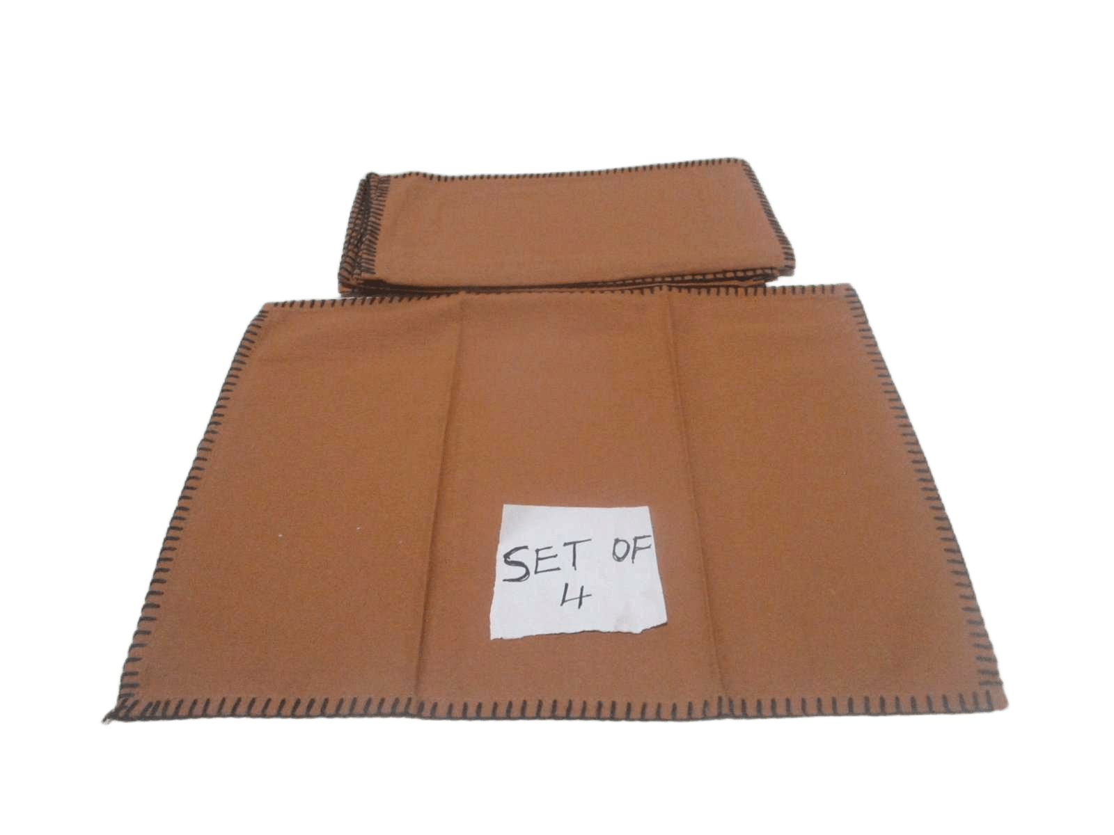 Set Of 4 Place Matt 100% Cotton 160 Gsm With Bordure Blanket Steach 48x33 Rust