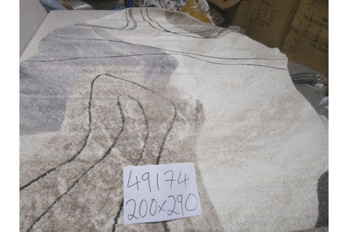 Carpet 200x290 Rio Soft Yarn Headset With Shrink Polyester 2,200 Grm / Sqm 224,000 Pnt/Sqm 12mm Pile Height Free Shape Hja26 Grey/Cream