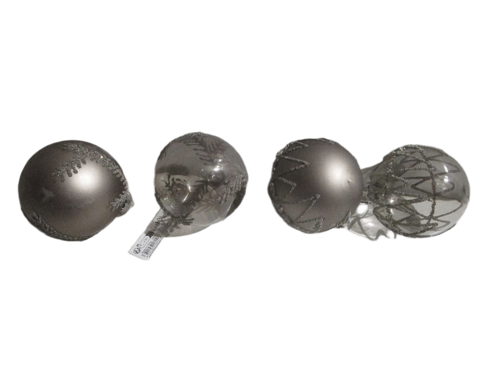Ball Xmas 80mm Grey 4ass Desi
