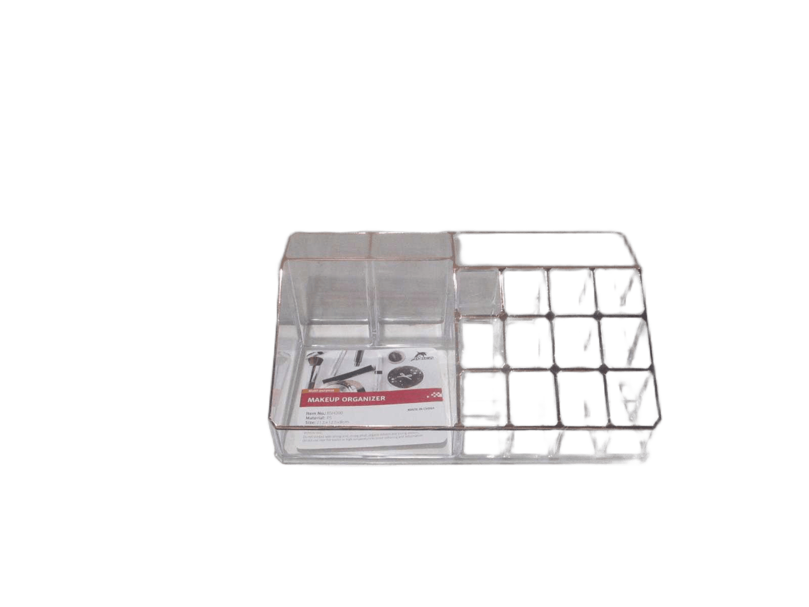 Ps Storage Box-16 Lattice 275g Paper Sticker+shrinking Clear With Gold Line 21.5x12.5x8