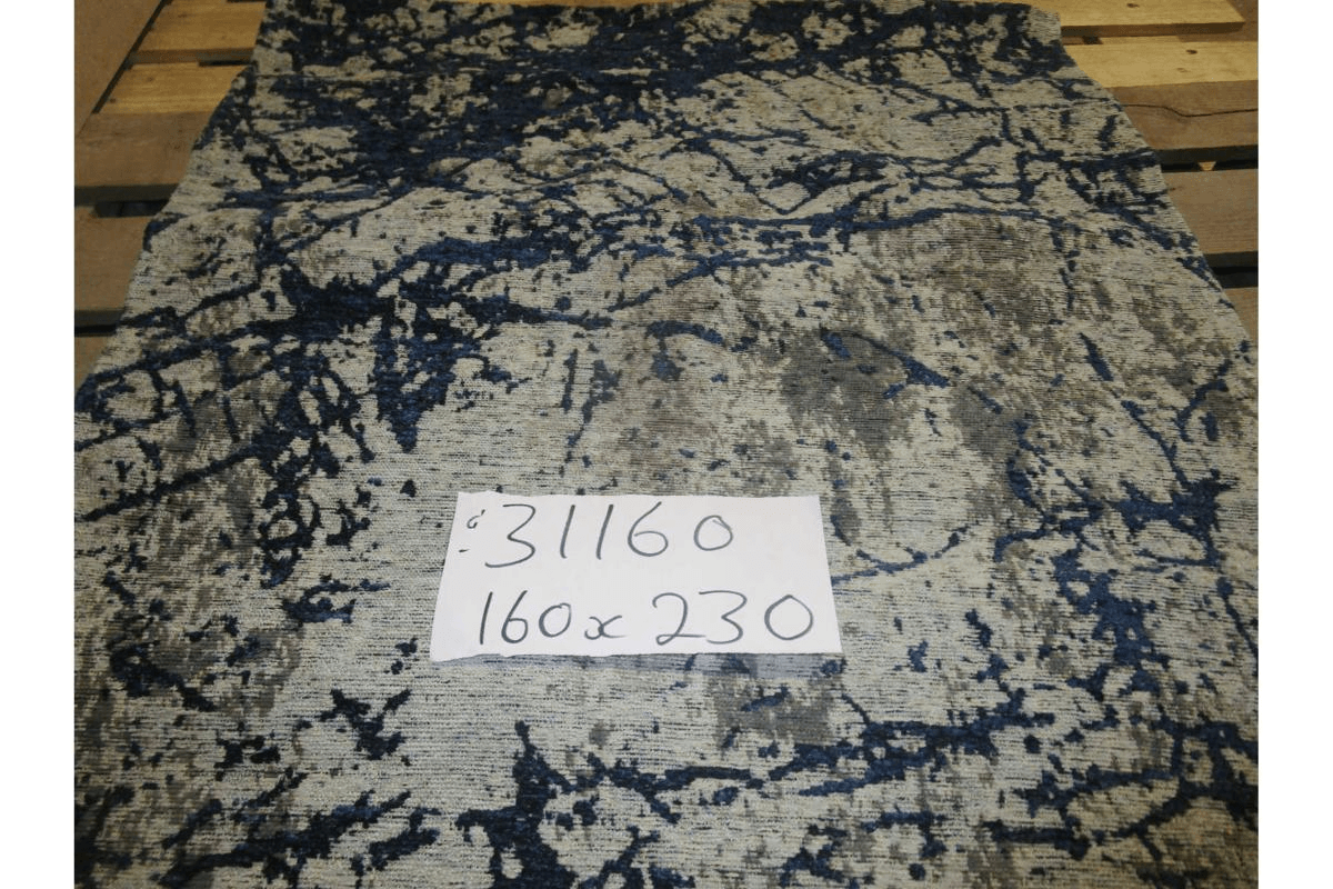 Carpet Luga Blue 17 80% Polyester 20% Cotton 1300 Gsm Flat Weave Size:160x230