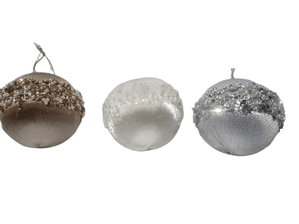 Ball Xmas 100mm Beads 3ass Clr