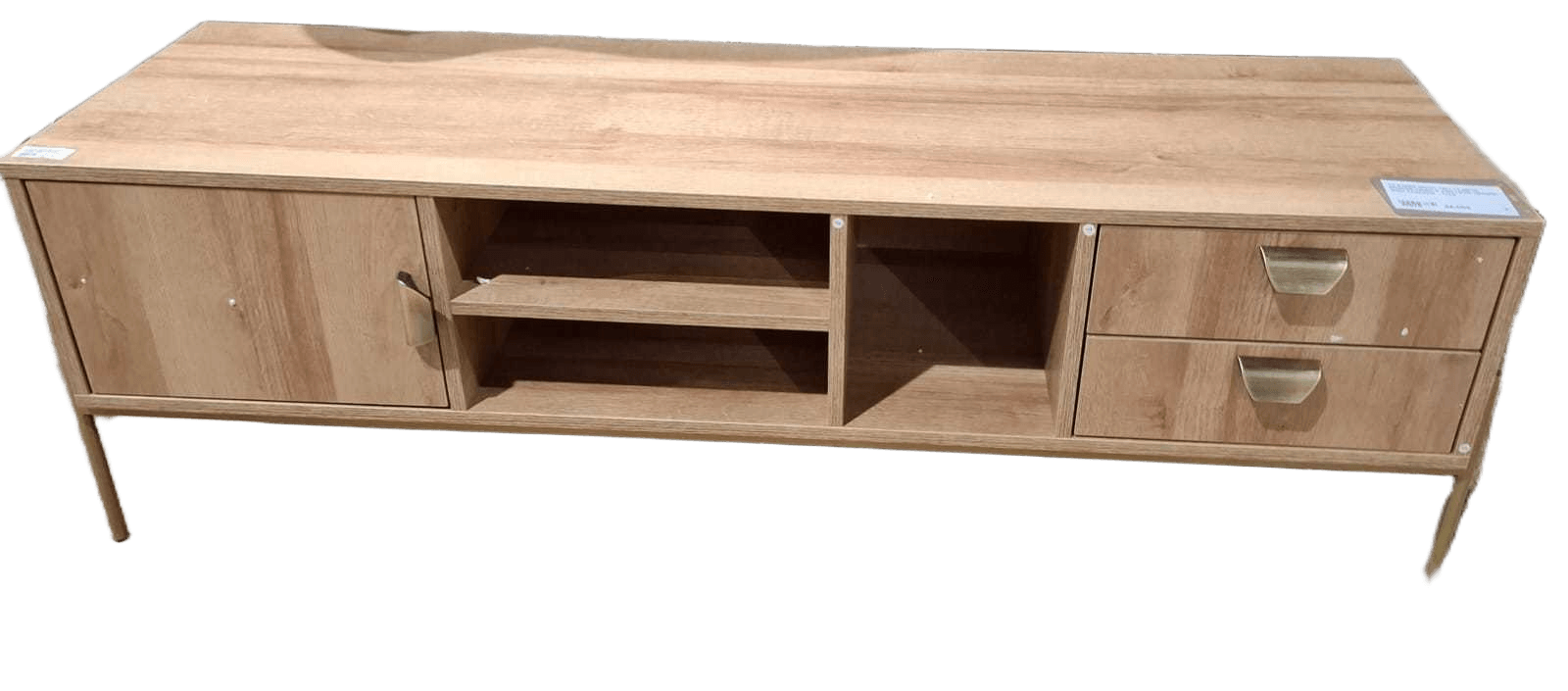 Tv Stand Wood 1901-12 Antic Bronze Handle And Legs 140x40x45