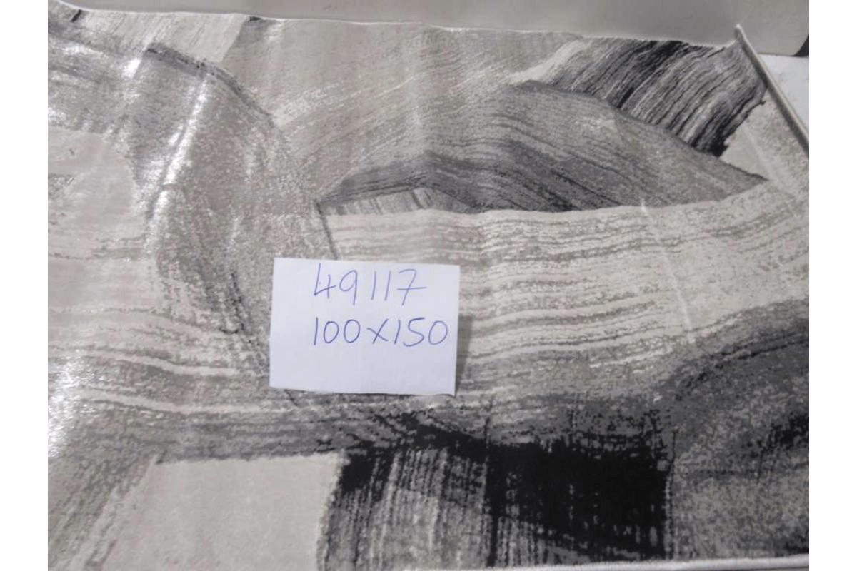 Carpet 100x150 Shiny Shrink Polyester + Pp 2,200 Gsm 604,000 Pts 8mm Pile Hight Cream Anthracite