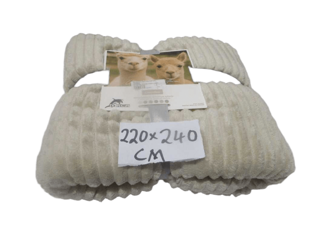 Blanket, 100% Polyester, 220gsm Packing: Color Card+cord Beige 220*240