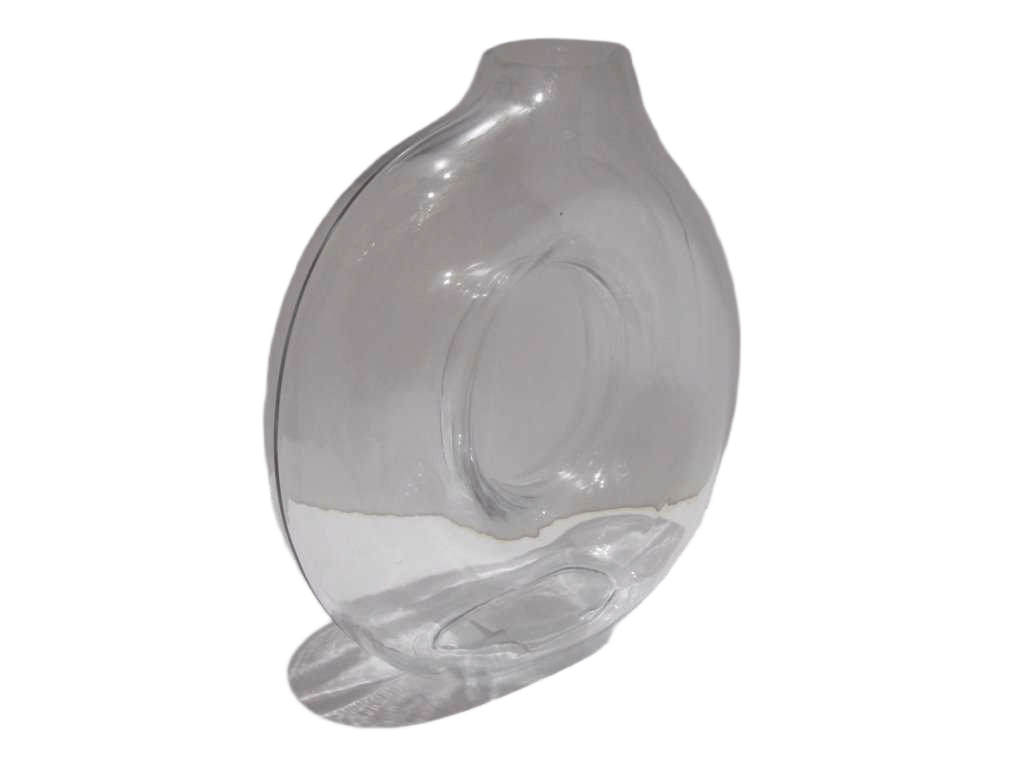 Vase Transp Gls Circle H25