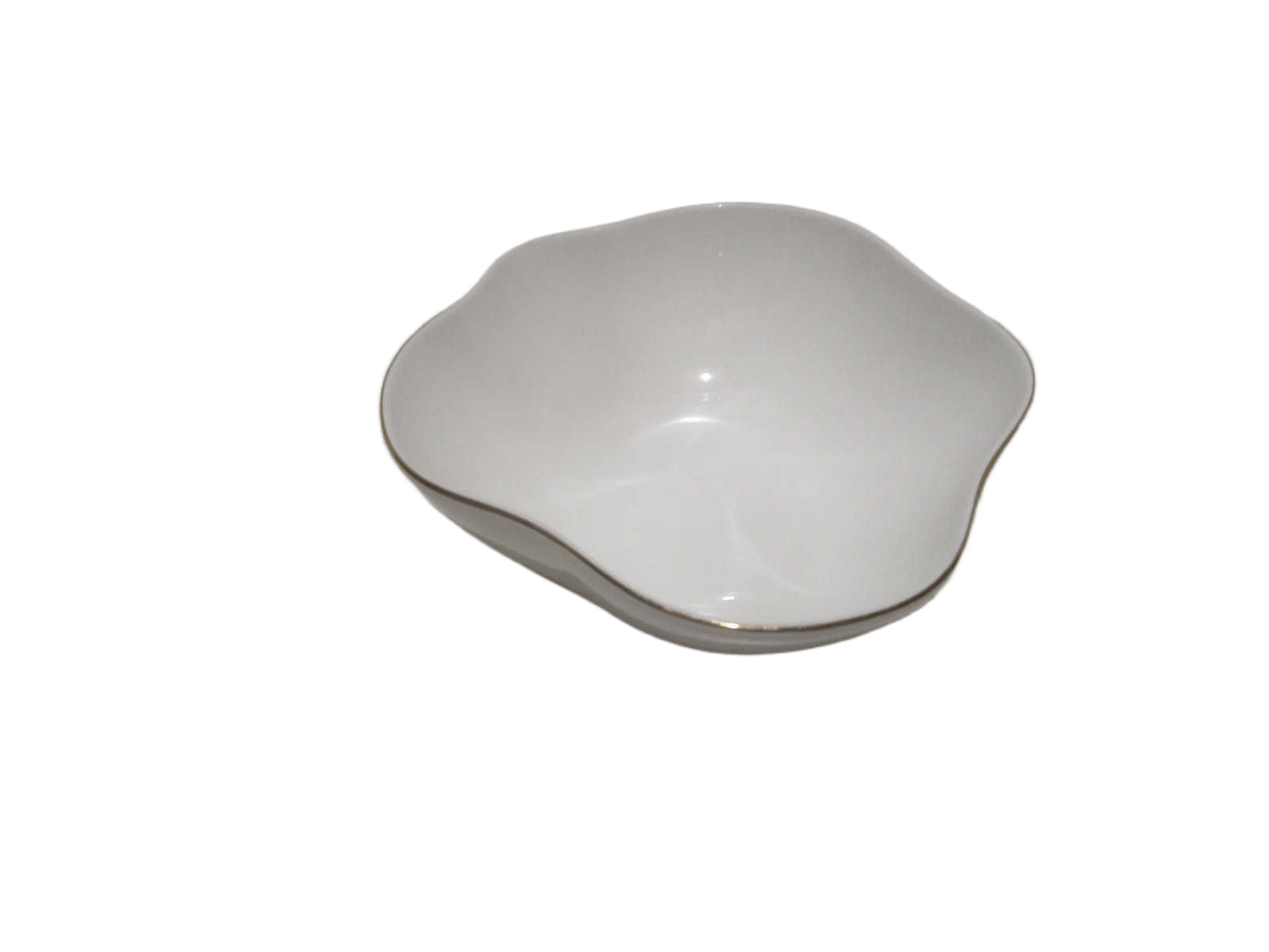 Bowl 6.25'' Lotus Leaf Design With Gold Line 16.8x16.8x5.5