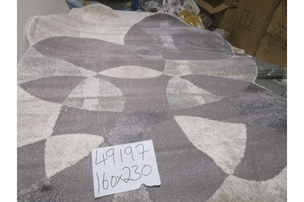 Carpet 160x230 Rio Soft Yarn Headset With Shrink Polyester 2,200 Grm / Sqm 224,000 Pnt/Sqm 12mm Pile Height Free Shape Hja26 Grey/Cream
