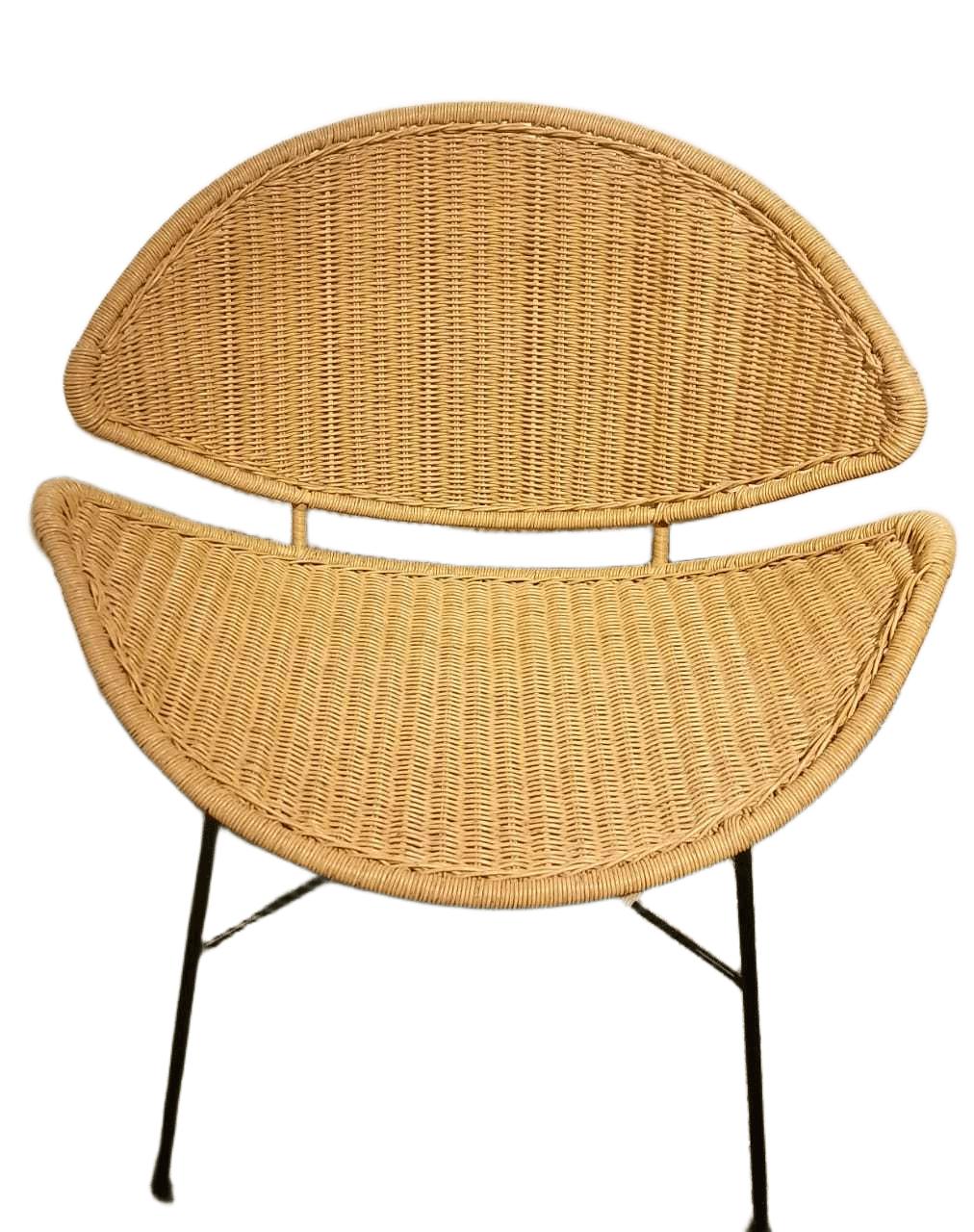 Chair Leisure Black Iron Tube 16/12mm 15pcs/Stk Pe 9401-0028 Natural W73xd63xh82cm