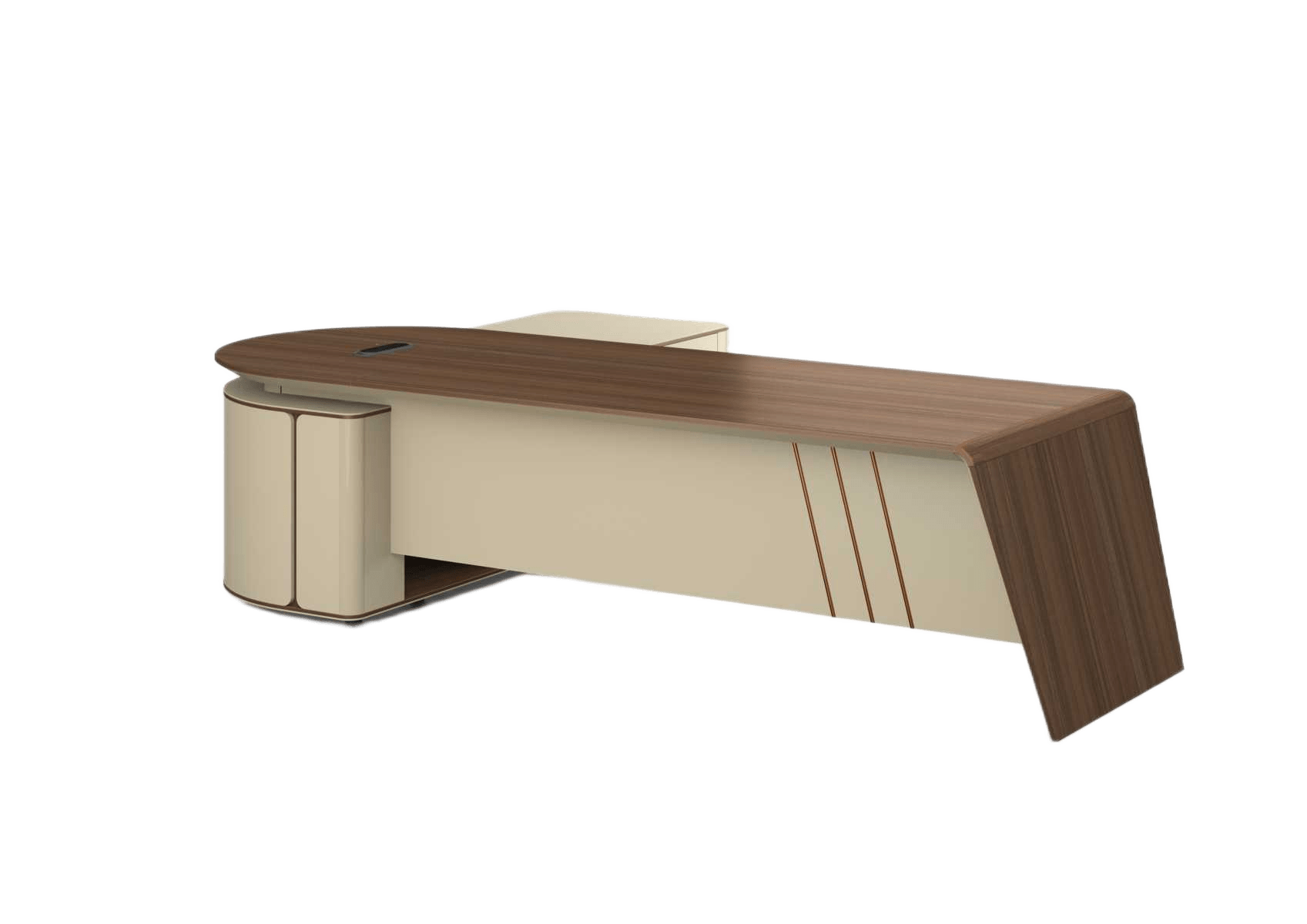 Executive Desk Da05 Australian Oak Db03 Ash Gray Melamine 3000*2250*750 Table Top:2800*1050*50 Side Top:2200*750*640
