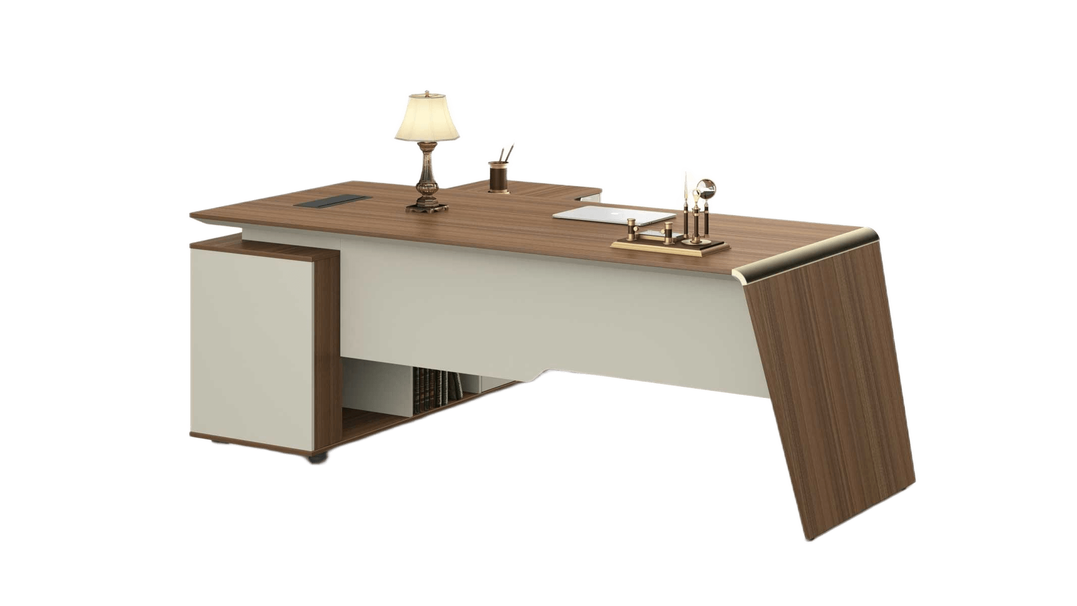 Executive Desk Da05 Australian Oak Db03 Ash Gray Melamine 2200*1800*760 Table Top: 2000w*900d