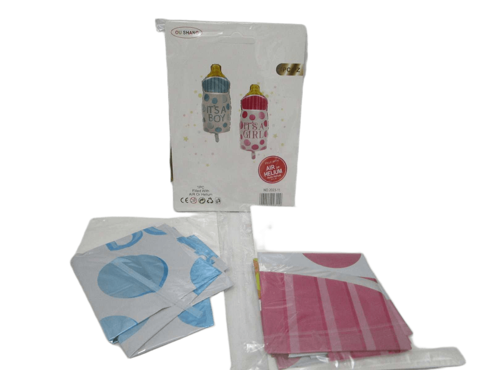 Ballon Milk Bottel Foil Pink Blue Ass 42.5x81.5