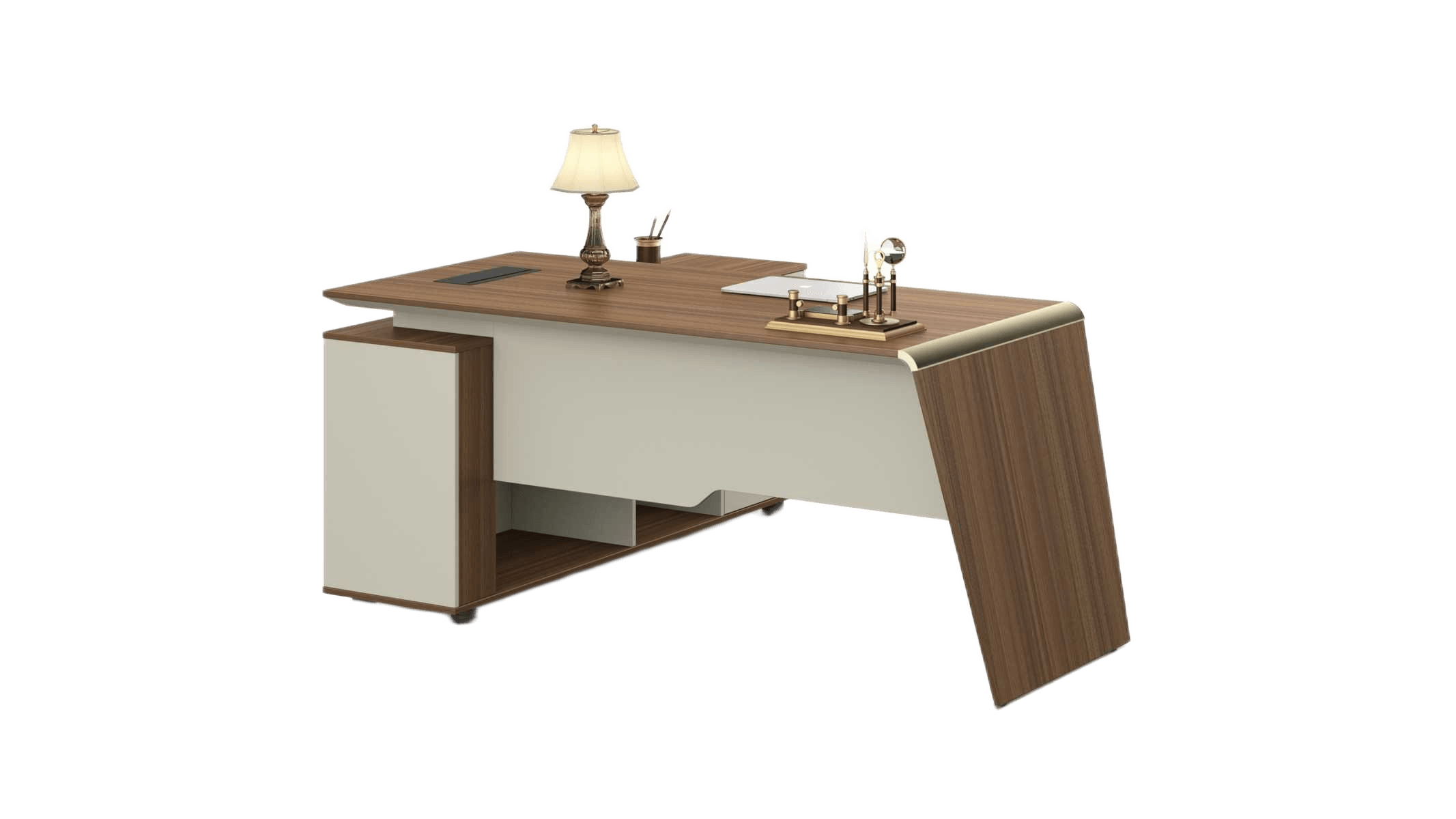 Executive Desk Da05 Australian Oak Db03 Ash Gray Melamine 1800*1500*760 Table Top: 1600w*800d