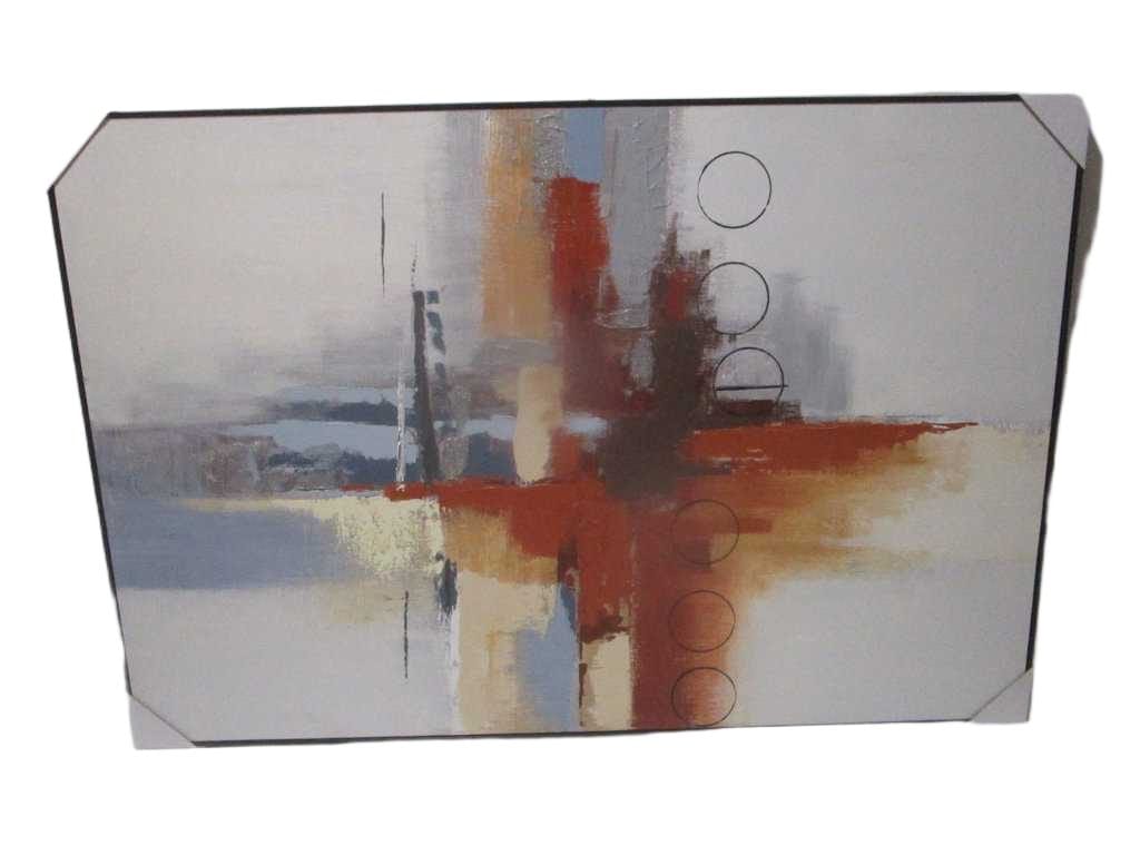 Painting 3d-Handmade Abstrait Blue & Orange Ps Frame Black Packing Opp Bag 120x180cm