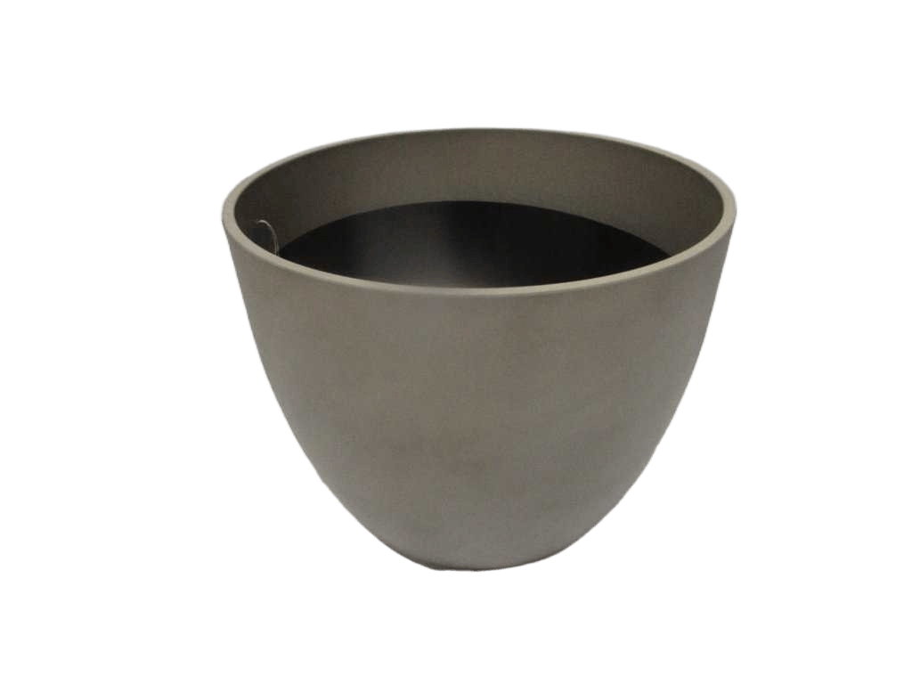 Flower Pot Balas Pp With Hole+plug 1060g 100% Recyclable Taupe Dia37xh33