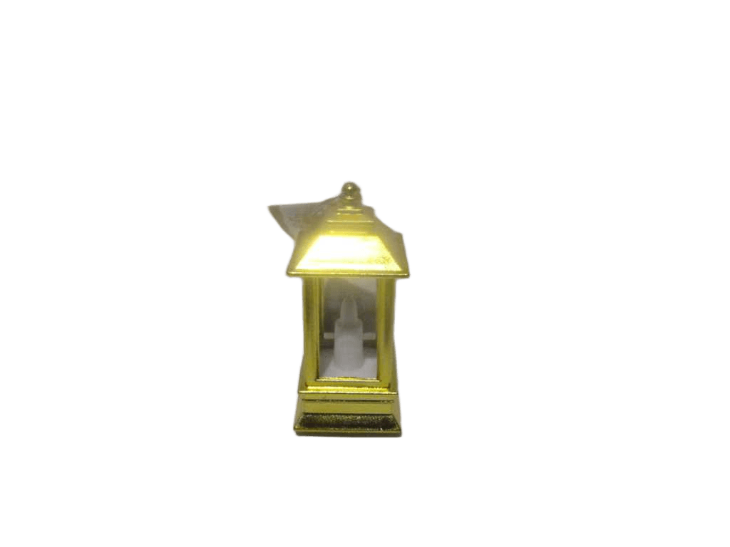 Lantern With Candle 9cm Gold