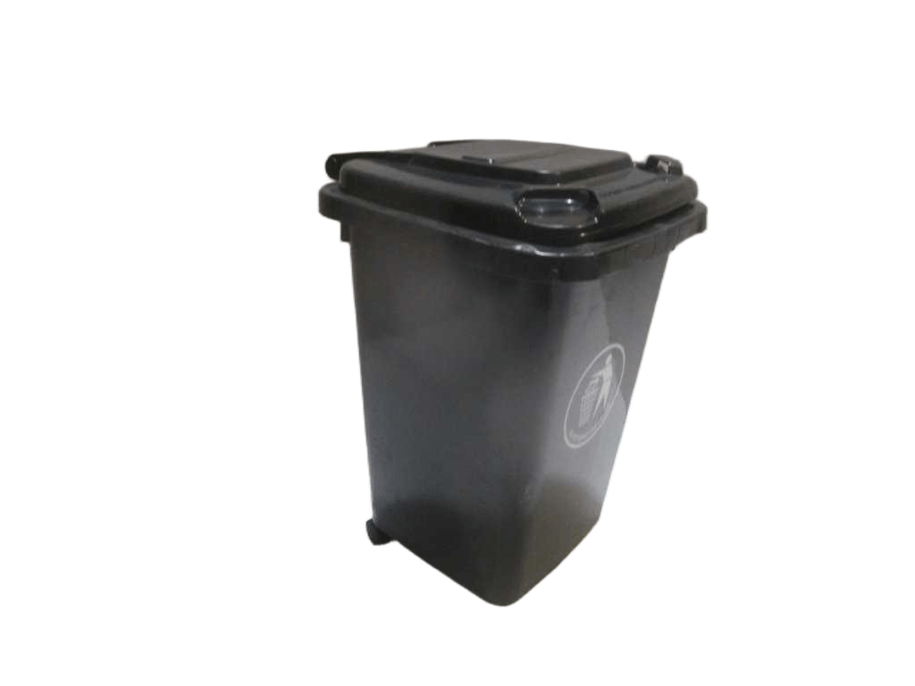 Dustbin Pp Plastic 60l With Lid 1.7kg 30% Recycle Material Grey L39.5xw32.5xh60cm